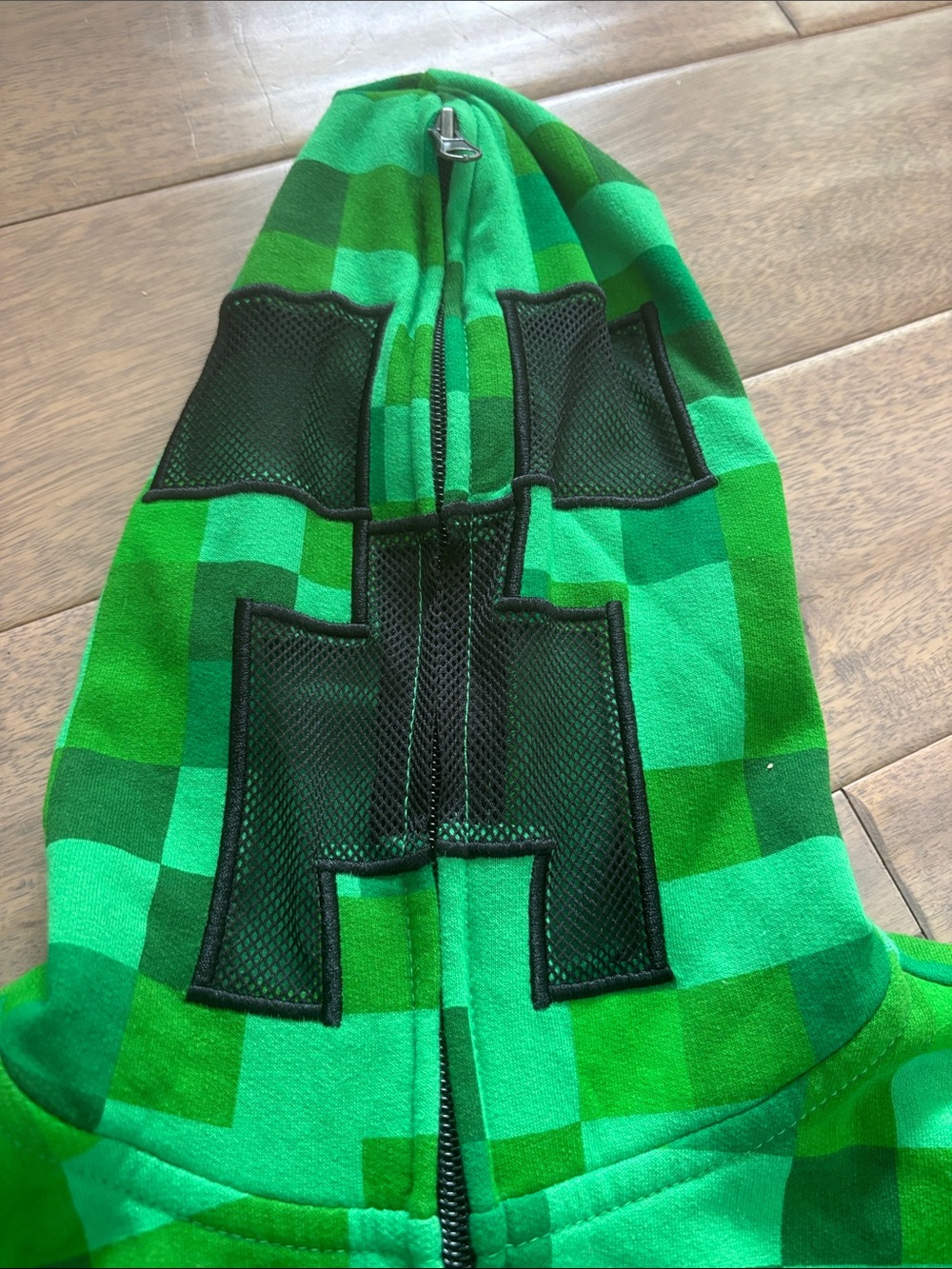 Green Pixel-Minecraft Print Kids zip up: Hoodie Jacket